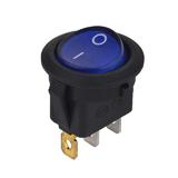 Вимикач KCD1-101N-8, синій, 250В; 6А; вкл-викл; 3pin; габарити: D23x29 мм; посадка: D21xh23 мм, (),
   [China]