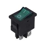 Вылючатель KCD1-4-201N, зелений, 250V; 6А; вкл-викл; 4pin; габарит: 21х15х29 мм; посадка: 19x13xh22 мм, (),
   [China]