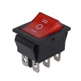 Вимикач KCD4, 250V, 16A, вкл-викл-вкл, 6pin, 31x21,5x19mm, червоний, (),
   [China]