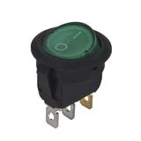 Вимикач KCD1-101N-8, зелений, 250В; 6А; вкл-викл; 3pin; габарити: D23x29 мм; посадка: D21xh23 мм, (),
   [China]