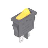 Вимикач KCD1-101-12, жовтий, 250 в; 6 а; вкл-викл; 2pin; габарит: 21х9х28 мм; посадка: 19x6,5xh22 мм, (),
   [China]