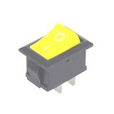 Вимикач KCD101, жовтий, 250 в; 6 а; вкл-викл; 2pin; габарит: 21х15х24 мм; посадка: 19x12xh20 мм, (),
   [China]