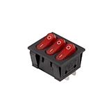 Переключатель тройной KCD3-303, красный