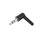 Штекер mini jack 3,5мм стерео угловой, черный