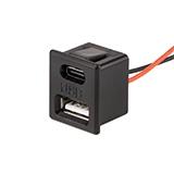 Гніздо USB A + type-C, монтажне з кабелем