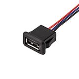 Гніздо USB A 4pin, на корпус, з проводами