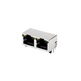 Гніздо здвоєне 2xRJ45 кутове, монтажне, 31х21х14мм, металеве, 2x8pin, монтаж в отвори, (),
   [China]