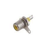 Гніздо монтажне RCA, жовте, H23xD10 мм, корпус метал, монтаж на корпус, (),
   []