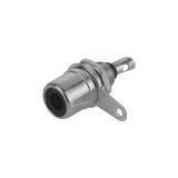 Гніздо монтажне RCA, чорне, H23xD10 мм, корпус метал, монтаж на корпус Dотв.=6,0 мм, (),
   [China]