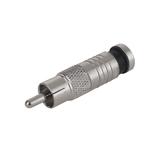 Штекер компресійний RCA, корпус метал, на кабель RG-6, (),
   [China]