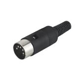 Штекер DIN 5pin, чорний, 45% на кабель, 5 pin під пайку, корпус пластик, чорний, (),
   [China]