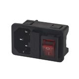 Штекер сетевой 3pin, с гнездом под предохранитель с выключателем