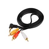 Кабель штекер mini jack 3,5мм 4C кутовий - 3 штекери RCA, 1,3м