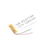 Літій-полімерний акумулятор 1100mAh 3,7V, 73x28x2,7мм, -UK 412774P, (),
   [China]