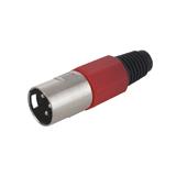 Штекер XLR 3pin на кабель, червоний
