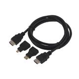 Кабель HDMI, 1,5м с перехідниками microHDMI(type D) и miniHDMI