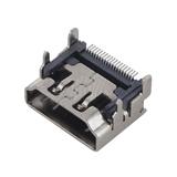 Гніздо HDMI, монтажне, 15х12х6мм, SMD монтаж 19Pin під пайку, 2 кріпильних штиря, (),
   []