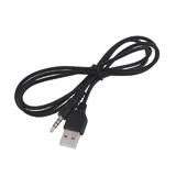 Кабель штекер USB A - штекер mini jack 3,5 чорний, 1м