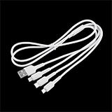 Кабель Borofone BX16 USB А - miсroUSB + Lightning + type-C белый, 1м