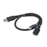 Кабель штекер USB A 3.0 + USB A - USB micro B, 0,5м