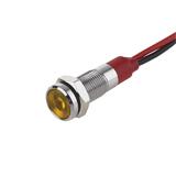 Індикатор антивандальний 6F-D-12V, жовтий, 12VDC, D=8mm (посадка D=6mm), металевий корпус, (),
   [China]