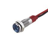 Індикатор антивандальний 6F-D-12V, синій, 12VDC, D=8mm (посадка D=6mm), металевий корпус, (),
   [China]