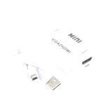 Конвертер MINI, VGA в HDMI, білий, гн.VGA і гн.3,5 стерео(IN) - гн.HDMI(OUT), NTSC/PAL, 720p/1080p, живлення 5, (),
   []