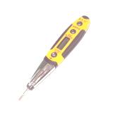 Індикатор-викрутка для тестування напруги 12-250V, чорно-жовта ручка, ліхтарик, (),
   []