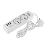Мережевий подовжувач XO WL04, 220V/10A; 2 розетки, 1,8 м, 3 порти USB; 5V 2,4A, (),
   [XO]