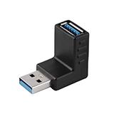 Переходник штекер USB A 3.0 - гнездо USB A 3.0, угловой