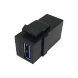 Переходник Keystone гнездо USB 3.0 - гнездо USB 3.0, чорний