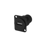 Переходник гнездо USB 2.0 - гнездо USB 2.0 на корпус, чёрный