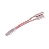 Переходник штекер type C - гніздо type C + гніздо mini jack 3.5мм