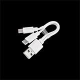 Кабель USB A - 2хUSB Type-C, 0,1м белый