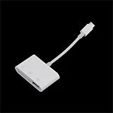 Кардридер Type-C - SD/MicroSD/USB3.0, белый