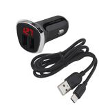 Зарядний пристрій Borofone BZ15 з дисплеєм, чорний, шнур type-C; 2 порти USB A; макс. струм 2,4 A; вих. напруга 5В, (Коробка),
   [Borofone]