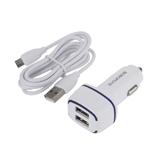 Зарядний пристрій Borofone BZ14, білий з підсвічуванням, шнур microUSB 1,0 м, 2 порти USB A, струм 2,1 A, вихідна напруга 5V, білий, (Коробка),
   [Borofone]