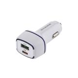 Зарядний пристрій Borofone BZ14A, білий з підсвічуванням, 3A, порти USB A QC3.0 і type-C PD20W, (Коробка),
   [Borofone]
