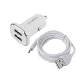 Зарядний пристрій Borofone BZ12, шнур microUSB; 2 порти USB A; максимальний струм 2,4 A; вихідна напруга 5V, (Коробка),
   [Borofone]