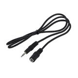 Кабель стерео, штекер mini jack 3,5 - гнездо mini jack 3,5, 1,5м, чёрный