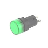Лампа AD16-16E, 12V зеленая, AC/DC12, 20mA, индикаторная светодиодная, выводы под пайку, (),
   []