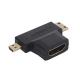 Перехідник гніздо HDMI - штекер mini HDMI + штекер microHDMI