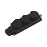 Колодка на 3 розетки PP/SP-3133/3/44/16B з кришками, 3 розетки; 250V, 16A; ступінь захисту IP44; каучук, (),
   [China]