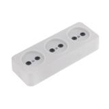 Колодка для подовжувача на три розетки, біла, 3 розетки; 250V; 10A; без заземлення; з ABC, (),
   [Украина]