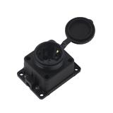 Колодка на 1 розетку S(2P+PE)-1R/Bk з кришками, 1 розетка; 250V, 16A; ступінь захисту IP44; каучук, (),
   [China]