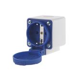 Колодка на 1 розетку 112(2P+PE) з кришками, 1 розетка; 250V, 16A; ступінь захисту IP54; пластик, (),
   [China]