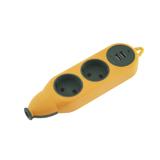 Колодка на 2 розетки + 2 USB, 2 розетки; 250V, 16A; выход USB 5В 1А, (),
   [China]