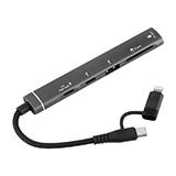 Хаб OTG-019E Type-C+Lightning to COMBO USB