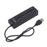 Хаб 4 порти USB 2.0 з вимикачами на кожному, 4 порти USB 2.0; довжина кабелю 0,4м, чорний, (Блистер),
   [China]