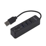 Хаб-кардридер V-C303, 3 порти USB 3.0; 1 порт TF; 1 порт SD; довжина кабелю 0,1 м, чорний, (),
   [VEGGIEG]